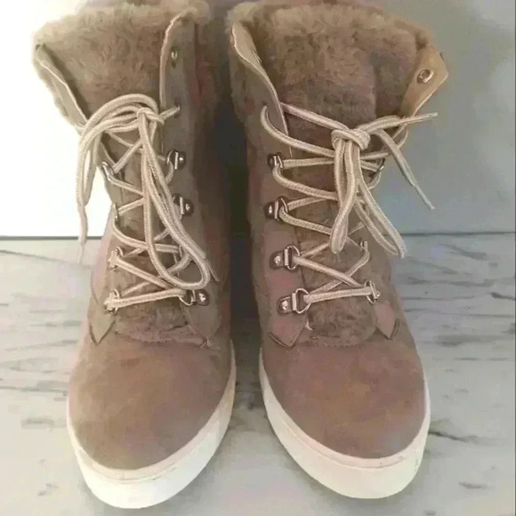 Madden Girl Womens Provo Faux Fur Beige Boot 7 - Picture 2 of 14